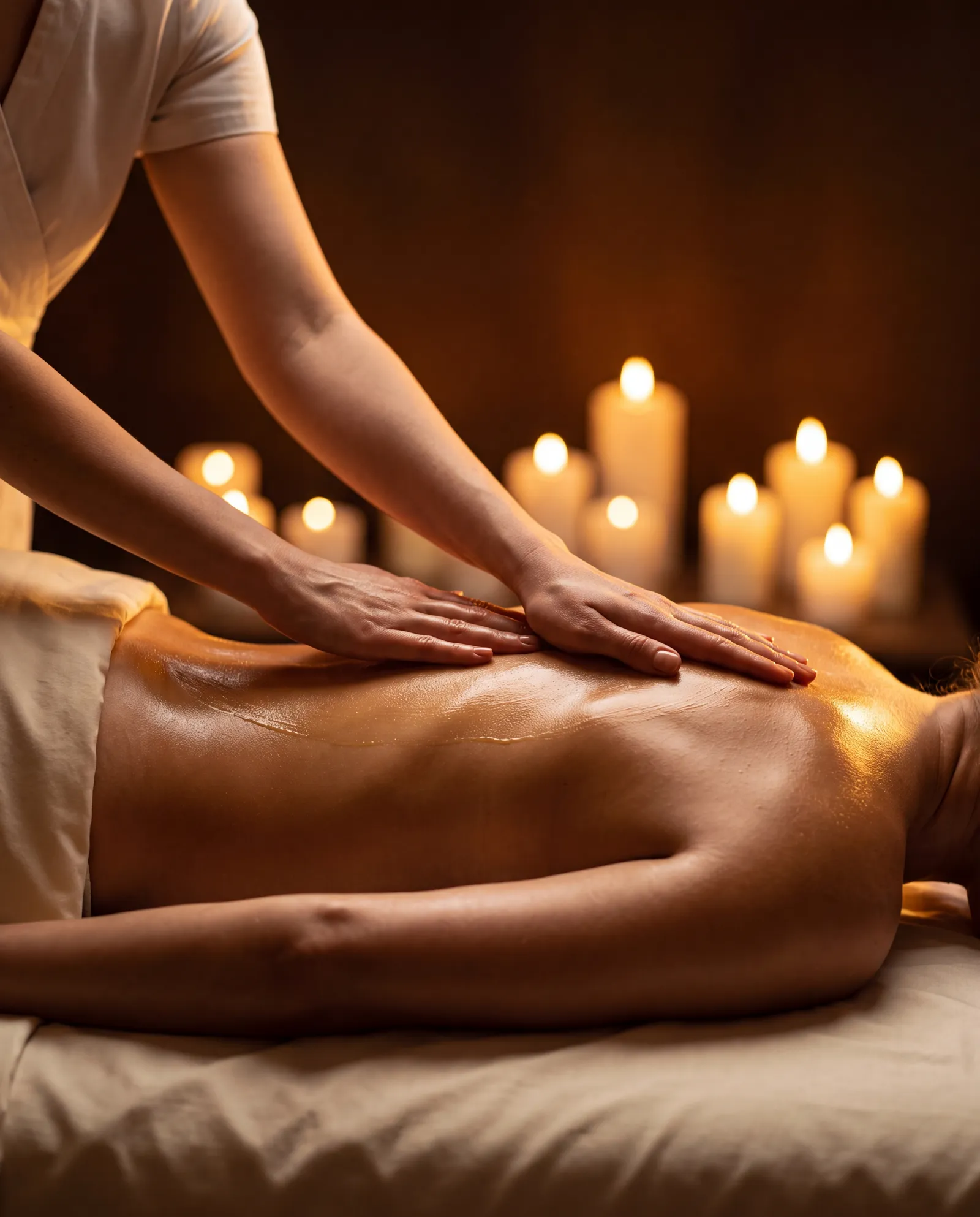 Therapist working on a client's back at J Massage SLC